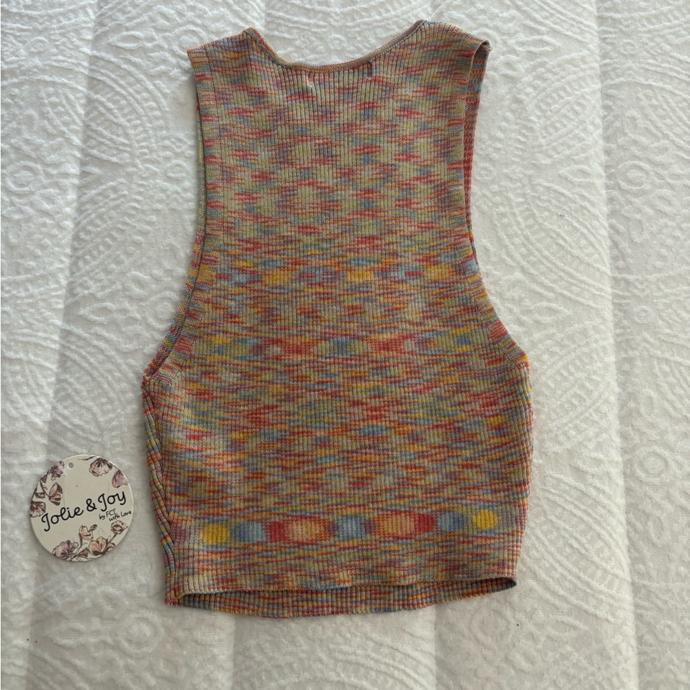 Multicolor Ribbed Crop Top - Picture 3 of 3